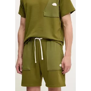 The North Face pantaloni scurți Terry Regular culoarea verde, NF0A8C29PIB1 imagine