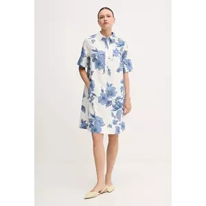 OUI rochie din bumbac culoarea alb, mini, dreaptă, 92869 imagine