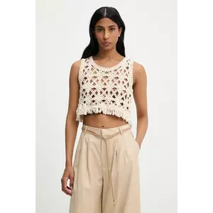 Answear Lab top culoarea bej, neted imagine