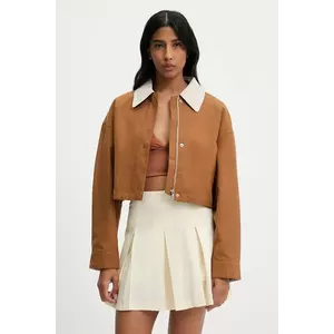 Answear Lab jacheta de bumbac culoarea maro, de tranzitie imagine