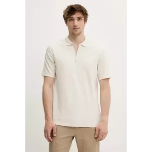 Samsoe Samsoe polo de bumbac SAMAC culoarea bej, neted, M25200033 imagine