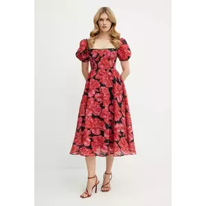 Charo Ruiz Ibiza rochie Kyan culoarea roz, midi, evazată, 252614 imagine