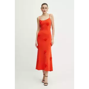 Bardot rochie culoarea rosu, midi, dreaptă, 59301DB imagine