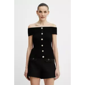 Morgan bluză MDONA culoarea negru, neted, MDONA imagine