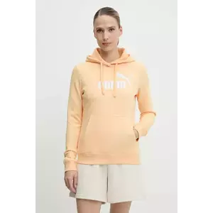 Puma bluză culoarea portocaliu, cu glugă, cu imprimeu, 682389 imagine