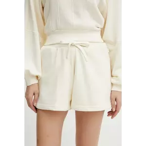 Silvian Heach pantaloni scurți STEFFI culoarea bej, neted, high waist, GPP25115SH imagine