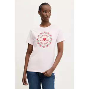 Converse tricou din bumbac femei, culoarea roz, 10028307-A03 imagine