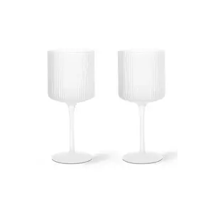 ferm LIVING pahar de vin 2-pack culoarea alb imagine