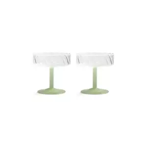 &k amsterdam pahar de șampanie 2-pack culoarea verde imagine