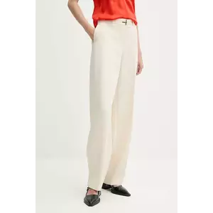 Stine Goya pantaloni culoarea bej, lat, high waist, SG-SS25-P082-2347 imagine