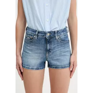 Tommy Jeans pantaloni scurți din denim uni, medium waist, DW0DW20090 imagine