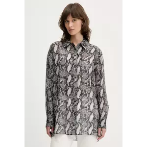 IRO cămașă culoarea negru, cu guler clasic, relaxed, WM18ALOUNE imagine