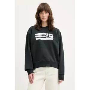 MM6 Maison Margiela hanorac de bumbac culoarea negru, cu imprimeu, S62GU0139 imagine