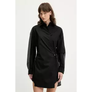 Diesel rochie din bumbac D-ELPHI-DEN DRESS culoarea negru, mini, evazată, A17387.0CBCP imagine