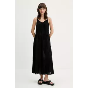 Superdry rochie culoarea negru, midi, evazată, W8011908A-02A imagine