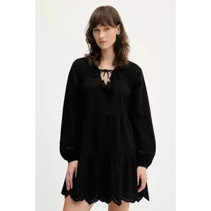 Superdry rochie din bumbac culoarea negru, mini, evazată, W8011914A-02A imagine