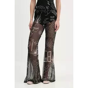 Never Fully Dressed pantaloni culoarea negru, evazati, high waist, NFDTR482 imagine