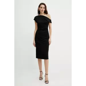 BOSS rochie culoarea negru, midi, mulată, 50540871 imagine