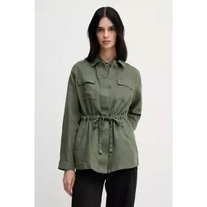 United Colors of Benetton geacă de in culoarea verde, de tranzitie, 2AGHDN07Q imagine