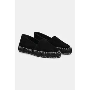 Answear Lab espadrile din piele intoarsa culoarea negru, cu platforma imagine