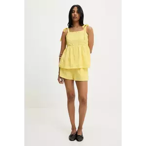 Answear Lab bluză și pantaloni scurți culoarea galben imagine