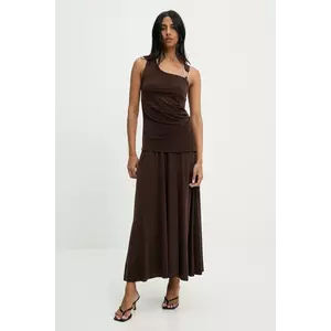 Answear Lab bluză și fustă culoarea maro imagine