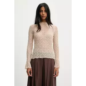 Answear Lab bluza culoarea bej, neted imagine