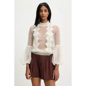 Answear Lab bluza culoarea bej, cu imprimeu imagine