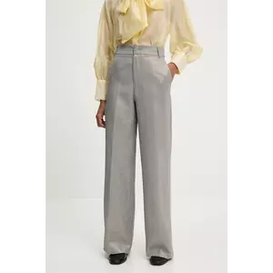 Answear Lab pantaloni culoarea argintiu, drept, high waist imagine