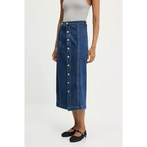 Answear Lab fustă din denim culoarea albastru marin, midi, evazati imagine