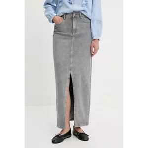 Answear Lab fustă din denim culoarea gri, maxi, drept imagine