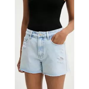 Answear Lab pantaloni scurti jeans neted, high waist imagine