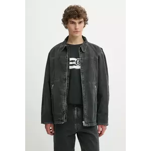 MM6 Maison Margiela geacă jeans culoarea negru, de tranzitie, oversize, SH0AM0041 imagine