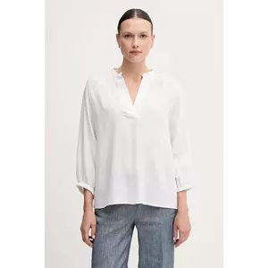 Gant bluză din in culoarea alb, neted, 4300475 imagine