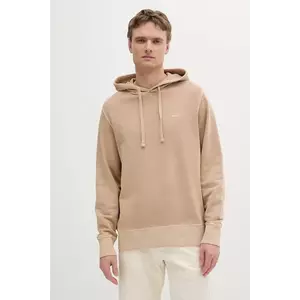 Gant hanorac de bumbac culoarea bej, cu glugă, neted, 2067035 imagine