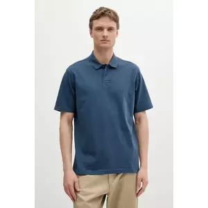 BOSS Orange polo de bumbac culoarea bleumain, neted, 50519740 imagine