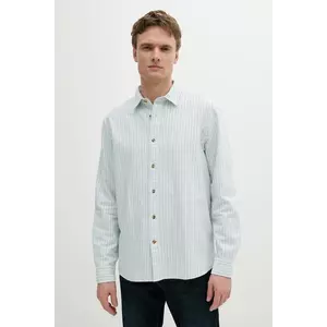 Barbour cămașă din bumbac Fenfield Oxford Stripe Relaxed Fit Shirt culoarea turcoaz, cu guler clasic, relaxed, MSH5586 imagine