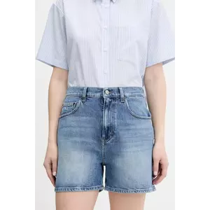 Tommy Jeans pantaloni scurți jeans neted, high waist, DW0DW20092 imagine
