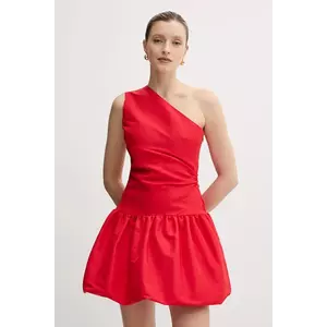 Patou rochie culoarea rosu, mini, evazată, DR1710186 imagine