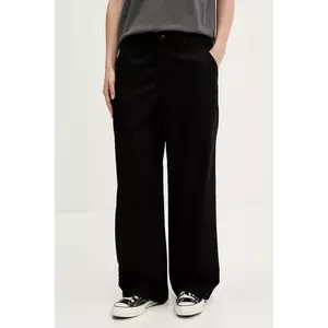 Vans pantaloni culoarea negru, lat, high waist, VN000HGKBLK1 imagine