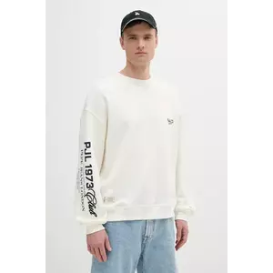 Pepe Jeans hanorac de bumbac COLVILLE CREW culoarea bej, cu imprimeu, PM582841 imagine