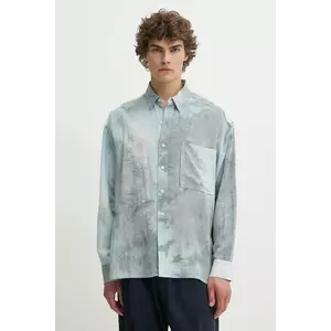 IRO cămașă din amestec de in culoarea gri, cu guler clasic, relaxed, MP18NARCISSE imagine