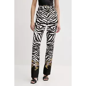 Versace Jeans Couture pantaloni culoarea negru, drept, high waist, 78HAA1P1 NS641 imagine