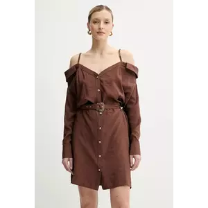 Versace Jeans Couture rochie culoarea maro, mini, dreaptă, 78HAO911 N0433 imagine