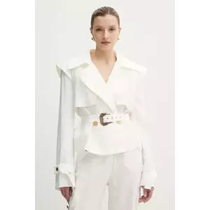 Versace Jeans Couture sacou culoarea alb, cu doua randuri de nasturi, neted, 78HAS404 N0433 imagine