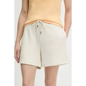 Puma pantaloni scurți culoarea bej, cu imprimeu, high waist, 685038 imagine