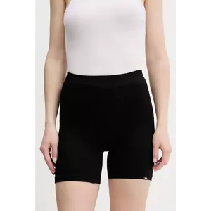 Vans pantaloni scurți culoarea negru, uni, high waist, VN000RW9BLK1 imagine