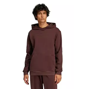 adidas Originals bluză Premium Loved Hoodie bărbați, culoarea maro, cu glugă, uni, JC8351 imagine