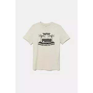 Puma tricou de bumbac pentru copii MID90S Graphic Tee III culoarea bej, cu imprimeu, 685152 imagine