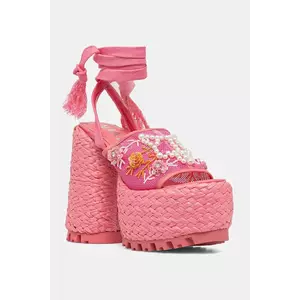 Naked Wolfe sandale Bluebell culoarea roz, Bluebell Raffia Flowers imagine